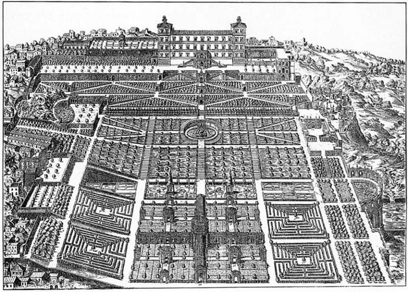 Villa d'Este, Incisione di Etienne Duperac, 1573